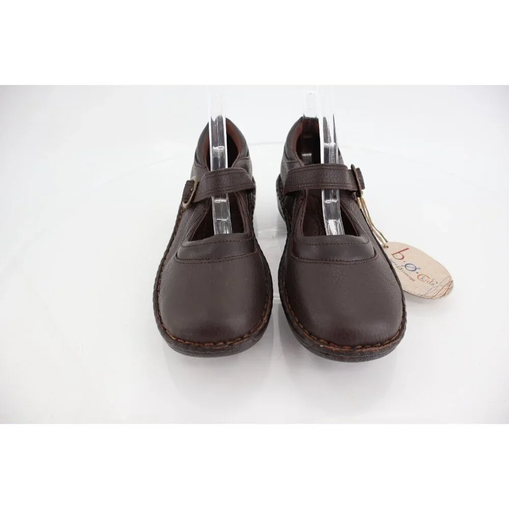 Born Girls Mary Jane Shoe Size 5 Brown Leather Flat Opanka Comfy Casual